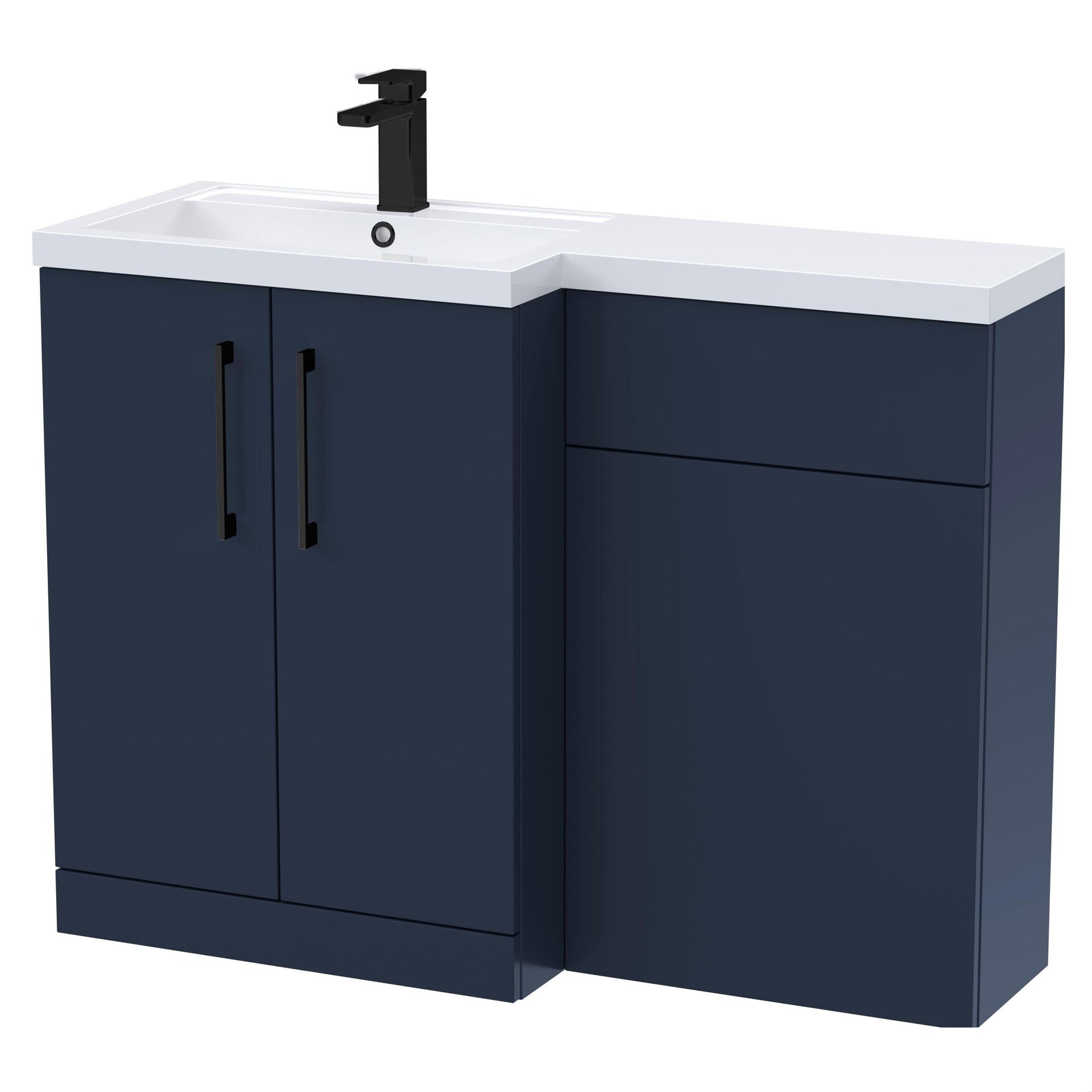 [BFLE2911LH018] Bramshall Combination Vanity Unit with Basin & WC, Left Hand, 1100mm x 390mm - Choice of Colour and Handle Finish - Cutout