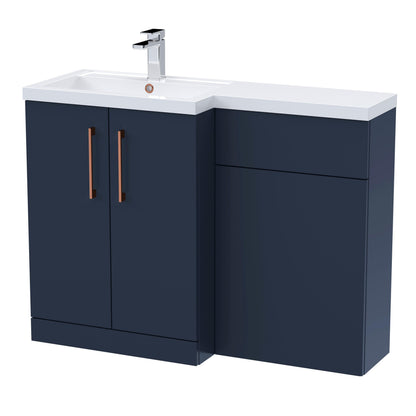 [BFLE2911LH019] Bramshall Combination Vanity Unit with Basin & WC, Left Hand, 1100mm x 390mm - Choice of Colour and Handle Finish - Cutout