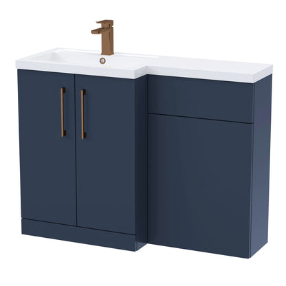 [BFLE2911LH1516] Bramshall Combination Vanity Unit with Basin & WC, Left Hand, 1100mm x 390mm - Choice of Colour and Handle Finish - Cutout