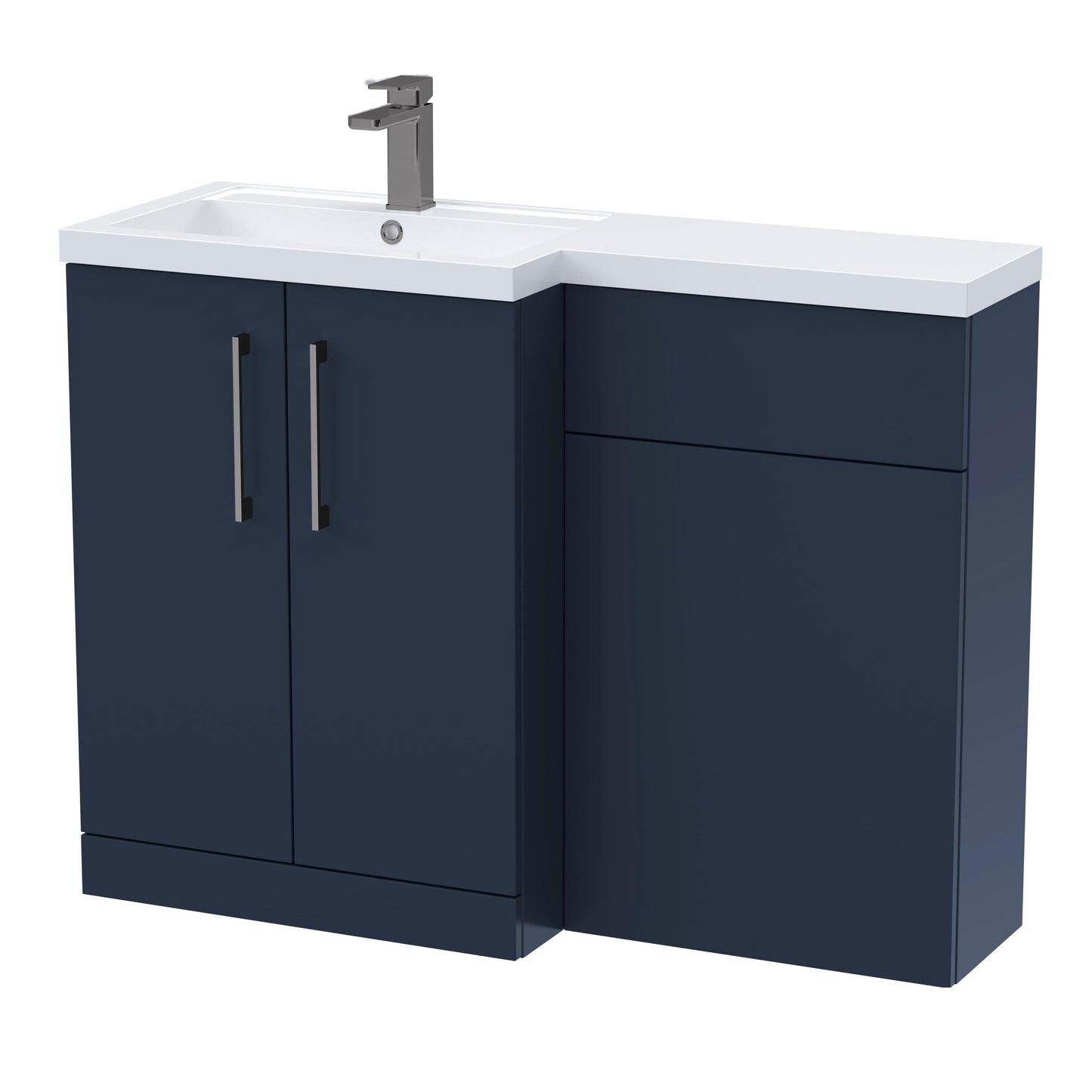 [BFLE2911LH716] Bramshall Combination Vanity Unit with Basin & WC, Left Hand, 1100mm x 390mm - Choice of Colour and Handle Finish - Cutout