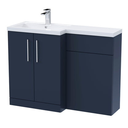 [BFLE2911L] Bramshall Combination Vanity Unit with Basin & WC, Left Hand, 1100mm x 390mm - Choice of Colour and Handle Finish - Cutout