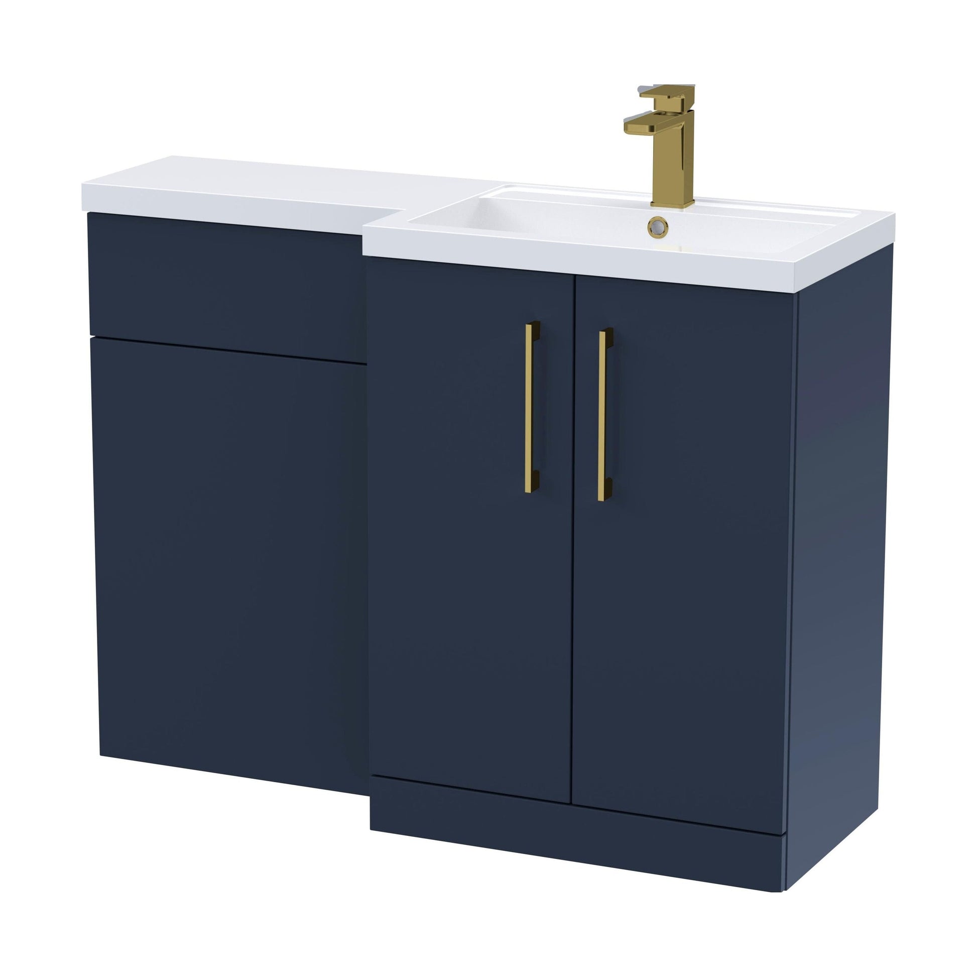 [BFLE2911RH017] Bramshall Combination Vanity Unit with Basin & WC, Right Hand, 1100mm x 390mm - Choice of Colour and Handle Finish - Cutout