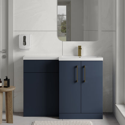 [BFLE2911RH017] Bramshall Combination Vanity Unit with Basin & WC, Right Hand, 1100mm x 390mm - Choice of Colour and Handle Finish - Lifestyle 1