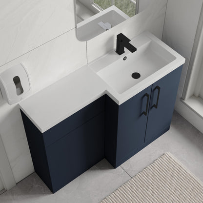 [BFLE2911RH018] Bramshall Combination Vanity Unit with Basin & WC, Right Hand, 1100mm x 390mm - Choice of Colour and Handle Finish - Lifestyle 2
