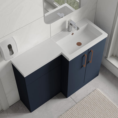[BFLE2911RH019] Bramshall Combination Vanity Unit with Basin & WC, Right Hand, 1100mm x 390mm - Choice of Colour and Handle Finish - Lifestyle 2