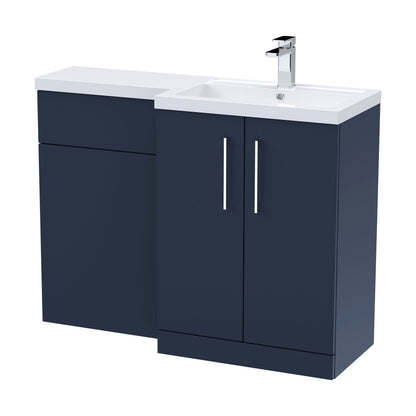 [BFLE2911R] Bramshall Combination Vanity Unit with Basin & WC, Right Hand, 1100mm x 390mm - Choice of Colour and Handle Finish - Cutout