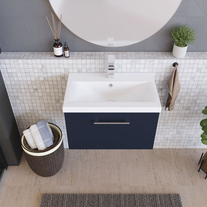 [BFLE2922A] Bramshall Contemporary 2 Door Wall Hung Vanity Basin Unit with Mid-Edge Basin, Choice of Size and Colour - Lifestyle 2