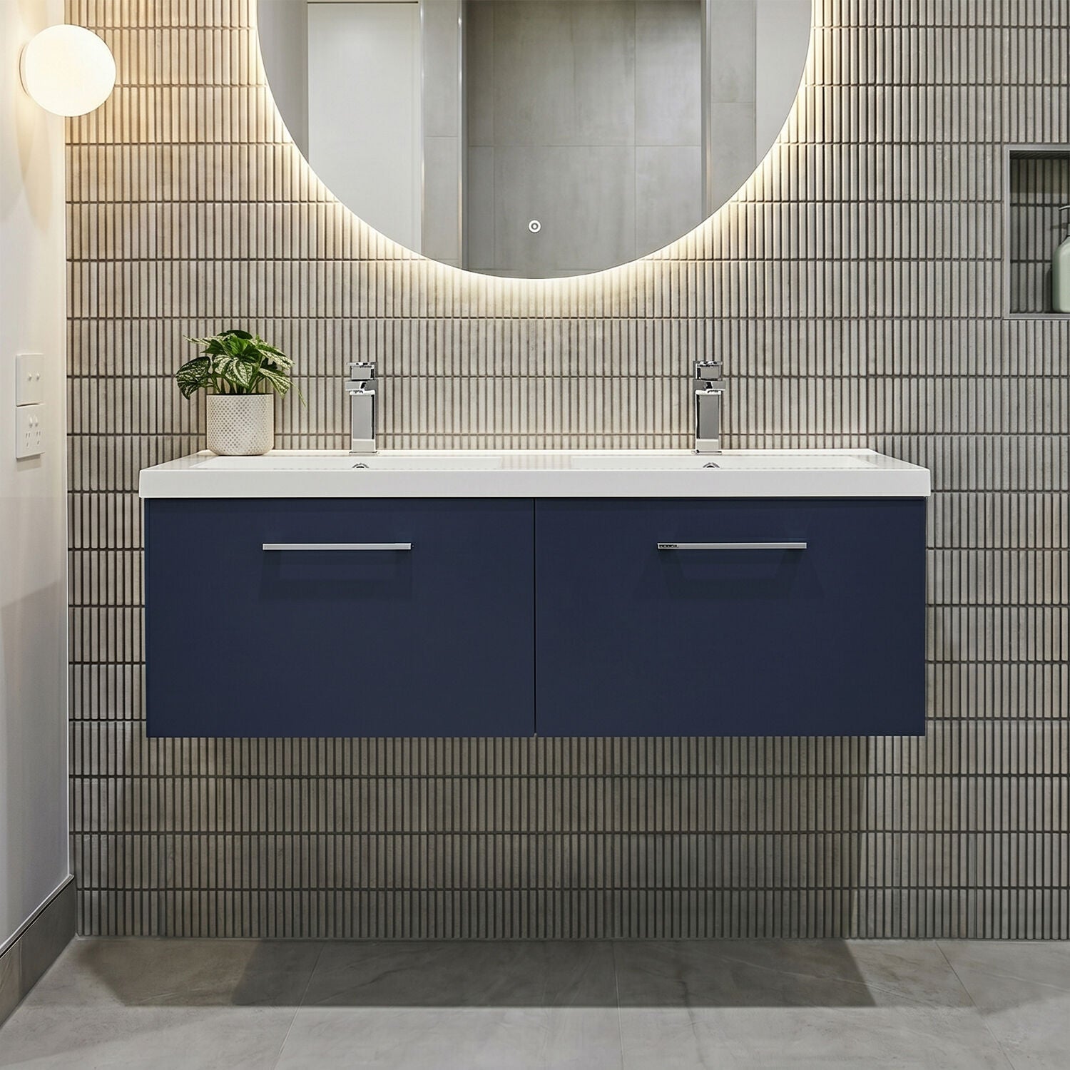 [BFLE2922C2] Bramshall Wall Hung 2 Drawer Vanity Basin Unit - 1200mm - Choice of Colour and Basin Type - Silo