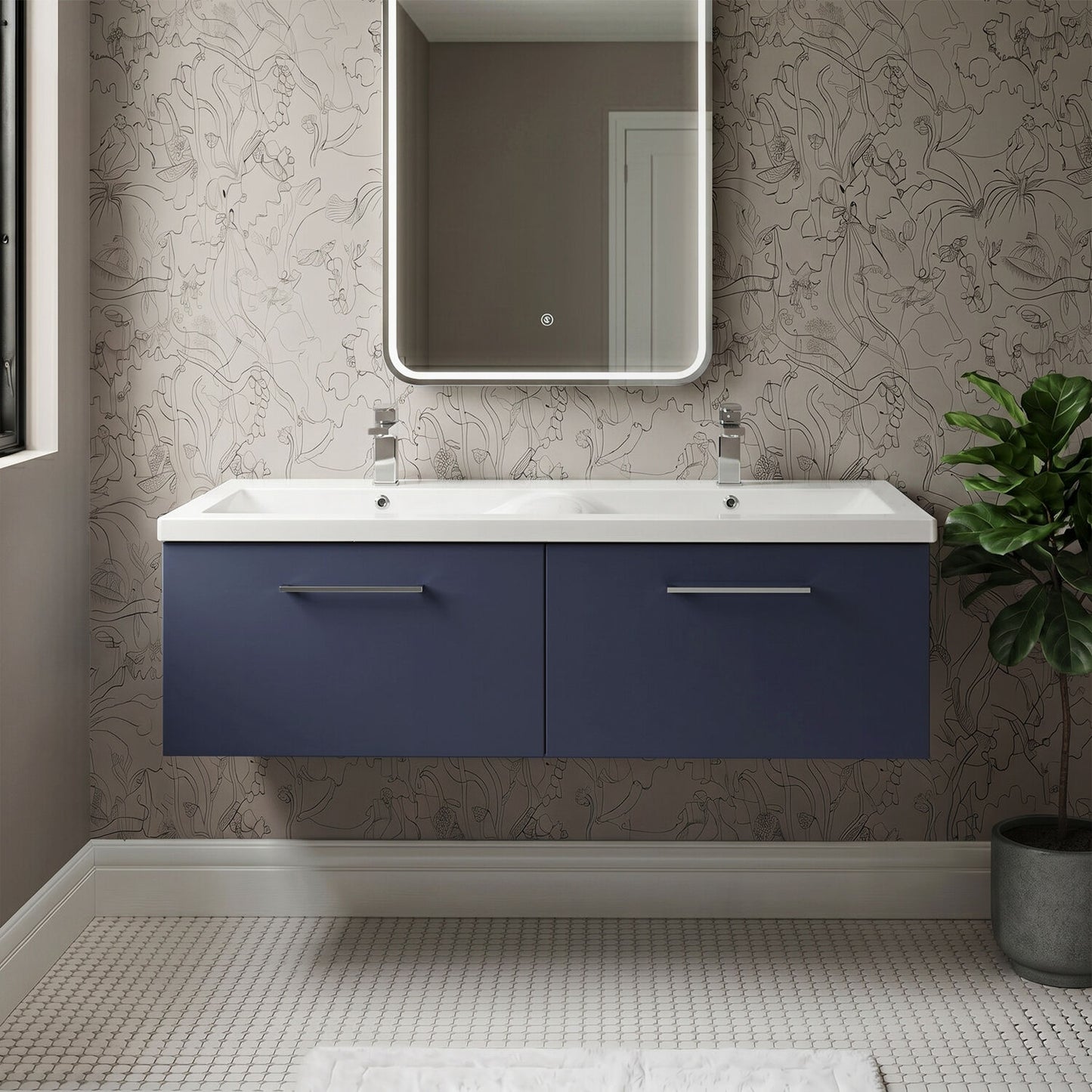 [BFLE2922F2] Bramshall 1200mm Wall Hung 2-Drawer Vanity Unit with Double Basin for Modern Bathroom Storage - Choice of Colour - Silo