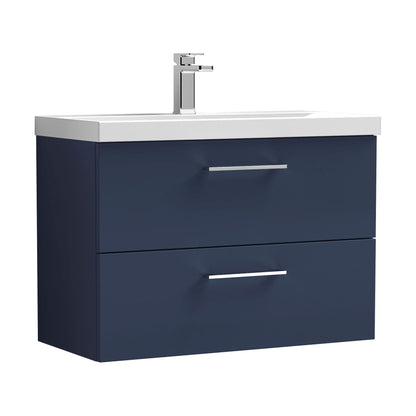 [BFLE2926D] Balterley  Contemporary Bathroom Wall Hung 2-Drawer Vanity & Basin, Midnight Blue, 800mm - Cutout