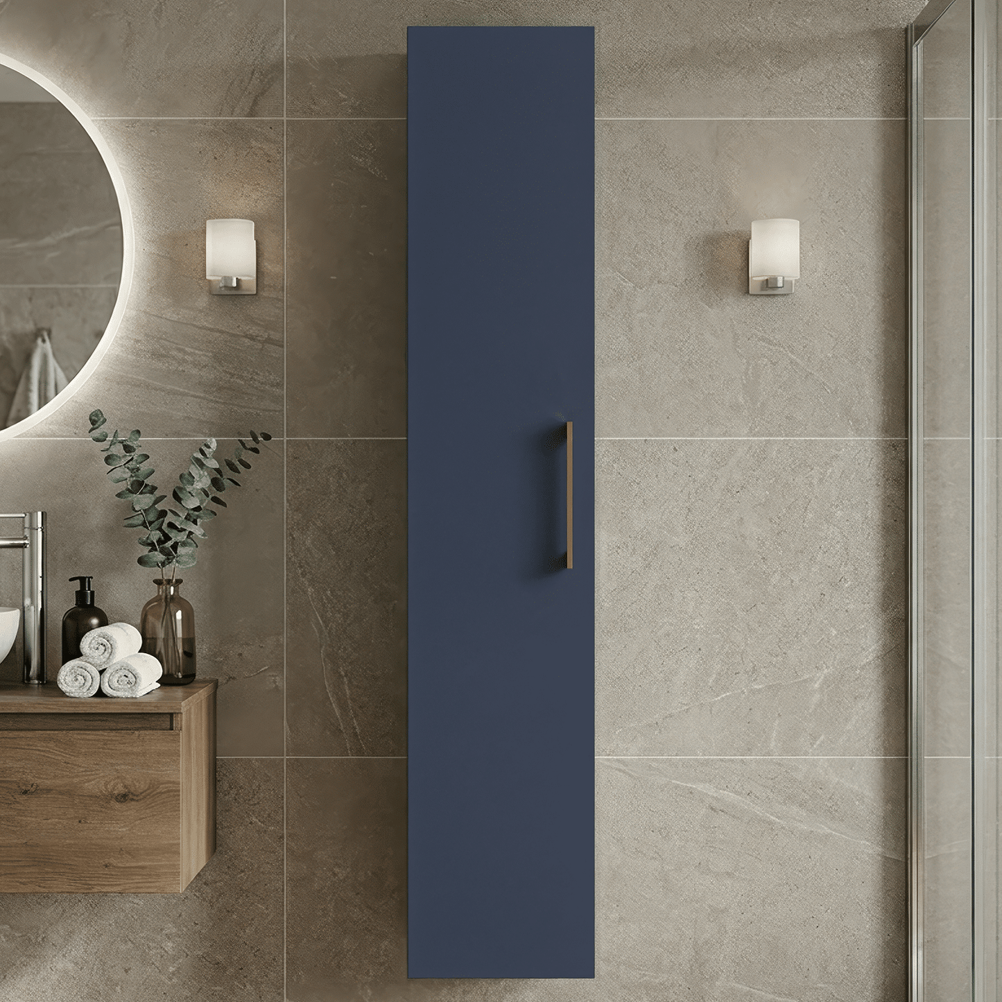 [BFLE2961H1516] Bramshall 300mm Wall Hung 1 Door Tall Unit - Choice of Colour and Handle Finish - Silo