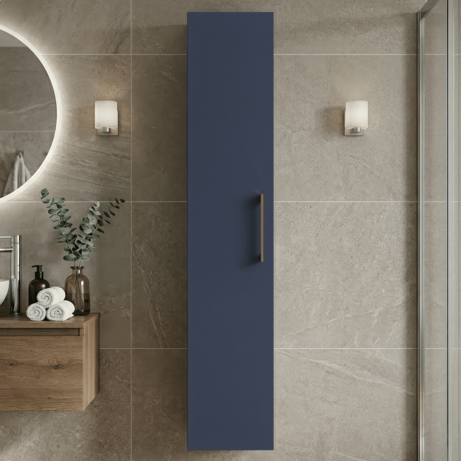 [BFLE2961H1516] Bramshall 300mm Wall Hung 1 Door Tall Unit - Choice of Colour and Handle Finish - Silo