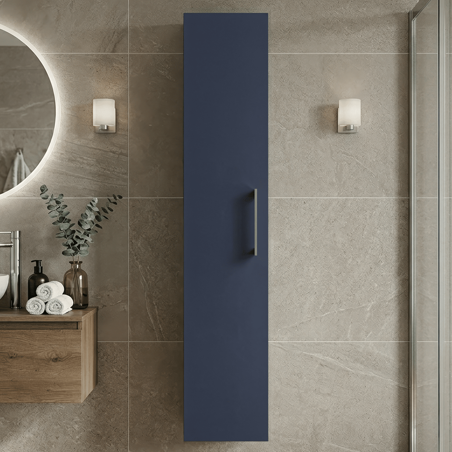 [BFLE2961H716] Bramshall 300mm Wall Hung 1 Door Tall Unit - Choice of Colour and Handle Finish - Silo