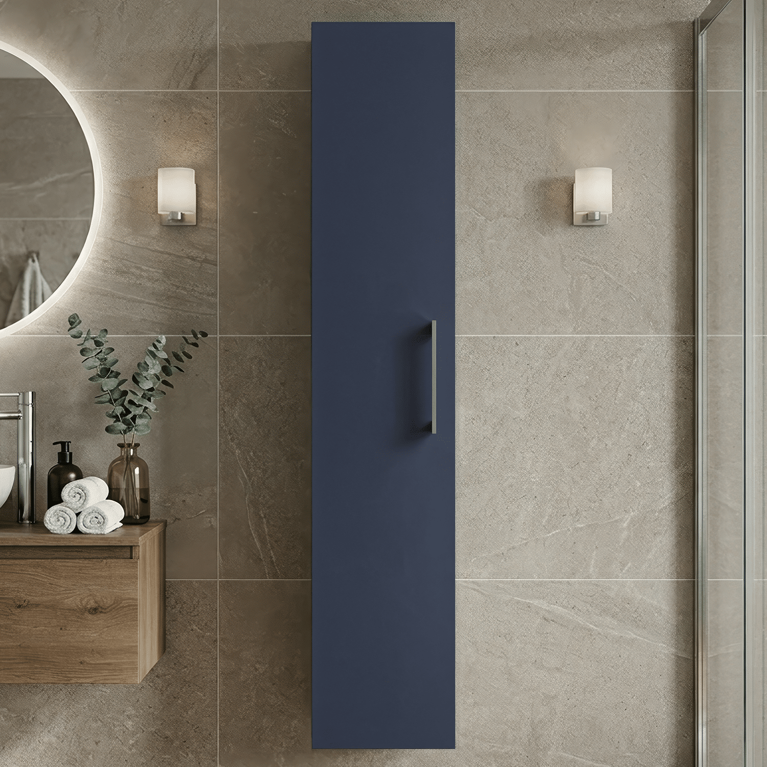 [BFLE2961H716] Bramshall 300mm Wall Hung 1 Door Tall Unit - Choice of Colour and Handle Finish - Silo