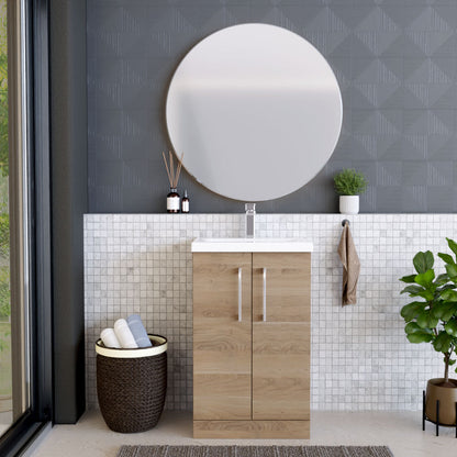 [BFLE3001A] Contemporary Floor Standing Vanity Unit with Mid-Edge Basin, Choice of Size - Lifestyle 1