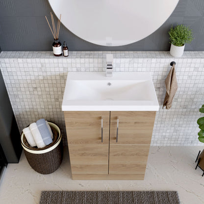 [BFLE3003A] Contemporary Floor Standing Vanity Unit with Mid-Edge Basin, Choice of Size - Lifestyle 2