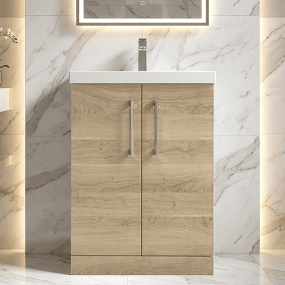 [BFLE3003A] Contemporary Floor Standing Vanity Unit with Mid-Edge Basin, Choice of Size - Silo