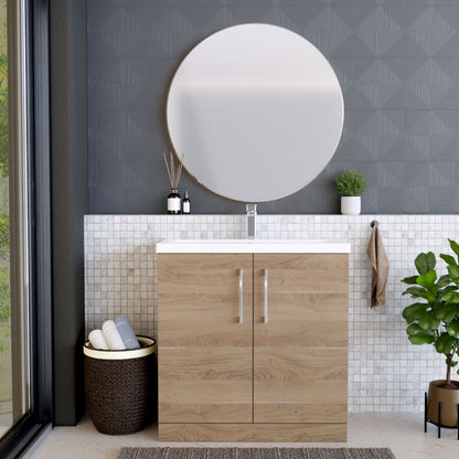 [BFLE3005A] Contemporary Floor Standing Vanity Unit with Mid-Edge Basin, Choice of Size - Lifestyle 1