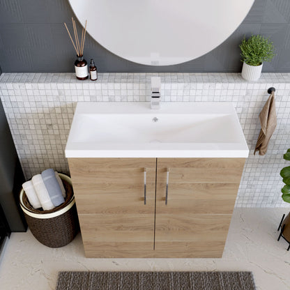 [BFLE3005A] Contemporary Floor Standing Vanity Unit with Mid-Edge Basin, Choice of Size - Lifestyle 2