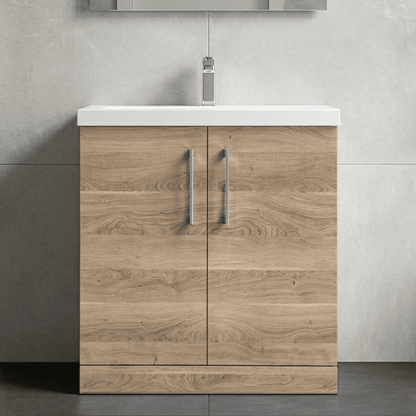 [BFLE3005A] Contemporary Floor Standing Vanity Unit with Mid-Edge Basin, Choice of Size - Silo