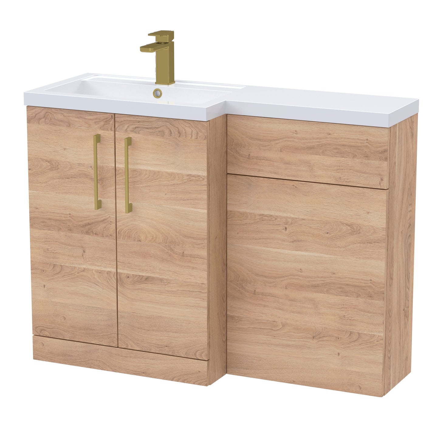 [BFLE3011LH017] Bramshall Combination Vanity Unit with Basin & WC, Left Hand, 1100mm x 390mm - Choice of Colour and Handle Finish - Cutout