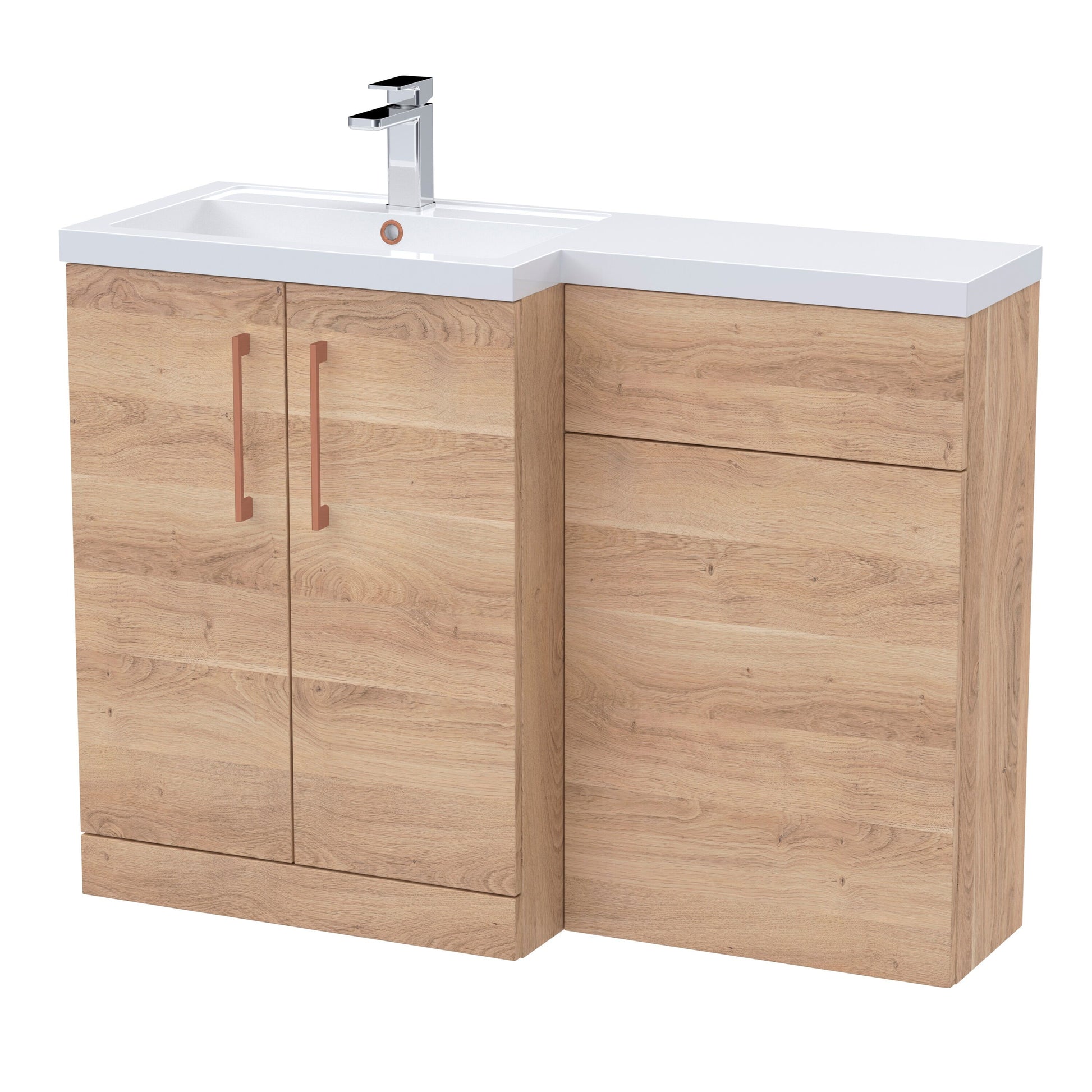 [BFLE3011LH019] Bramshall Combination Vanity Unit with Basin & WC, Left Hand, 1100mm x 390mm - Choice of Colour and Handle Finish - Cutout