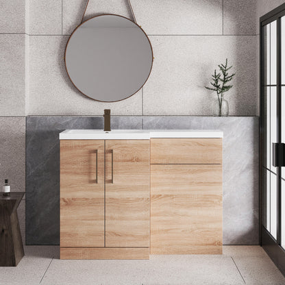 [BFLE3011LH1516] Bramshall Combination Vanity Unit with Basin & WC, Left Hand, 1100mm x 390mm - Choice of Colour and Handle Finish - Lifestyle 1