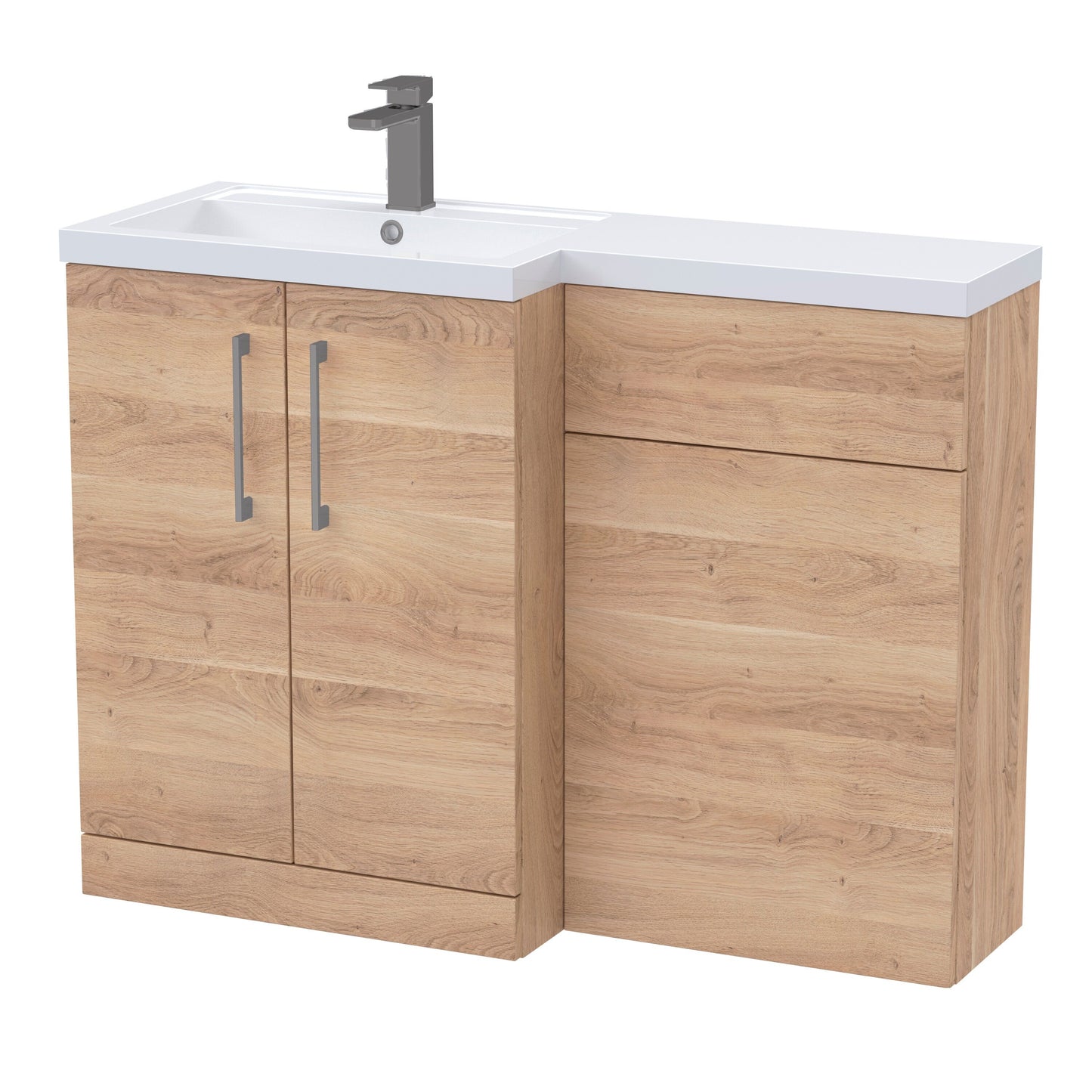 [BFLE3011LH716] Bramshall Combination Vanity Unit with Basin & WC, Left Hand, 1100mm x 390mm - Choice of Colour and Handle Finish - Cutout