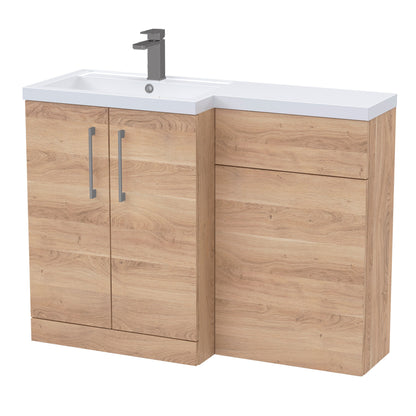 [BFLE3011LH716] Bramshall Combination Vanity Unit with Basin & WC, Left Hand, 1100mm x 390mm - Choice of Colour and Handle Finish - Cutout