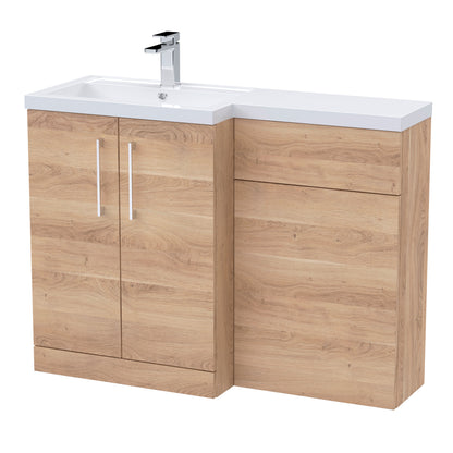 [BFLE3011L] Bramshall Combination Vanity Unit with Basin & WC, Left Hand, 1100mm x 390mm - Choice of Colour and Handle Finish - Cutout