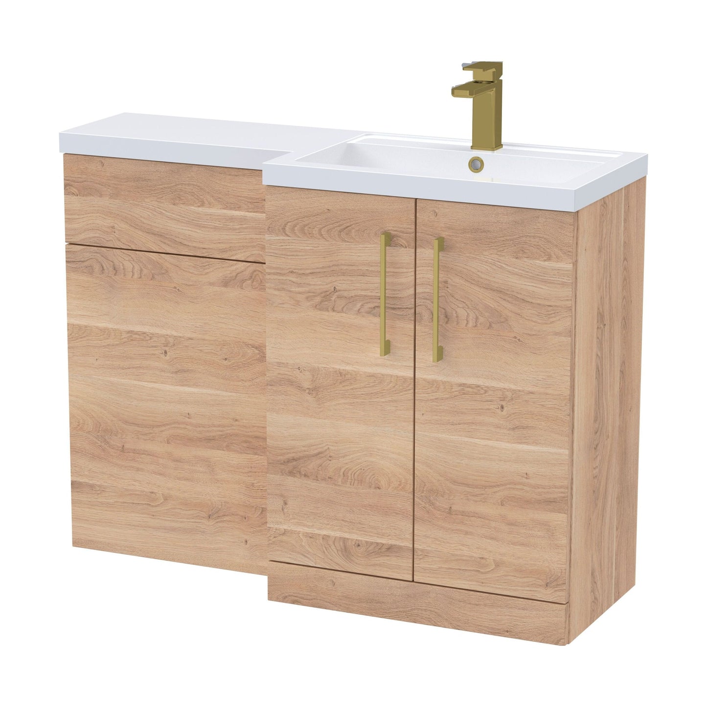 [BFLE3011RH017] Bramshall Combination Vanity Unit with Basin & WC, Right Hand, 1100mm x 390mm - Choice of Colour and Handle Finish - Cutout