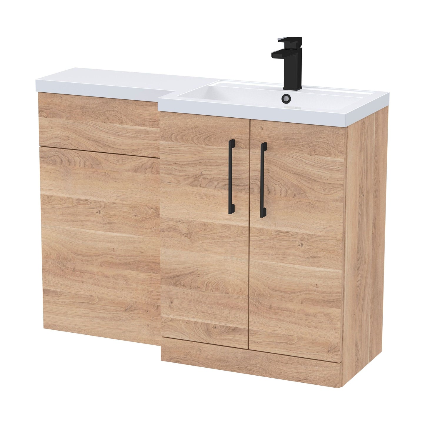 [BFLE3011RH018] Bramshall Combination Vanity Unit with Basin & WC, Right Hand, 1100mm x 390mm - Choice of Colour and Handle Finish - Cutout