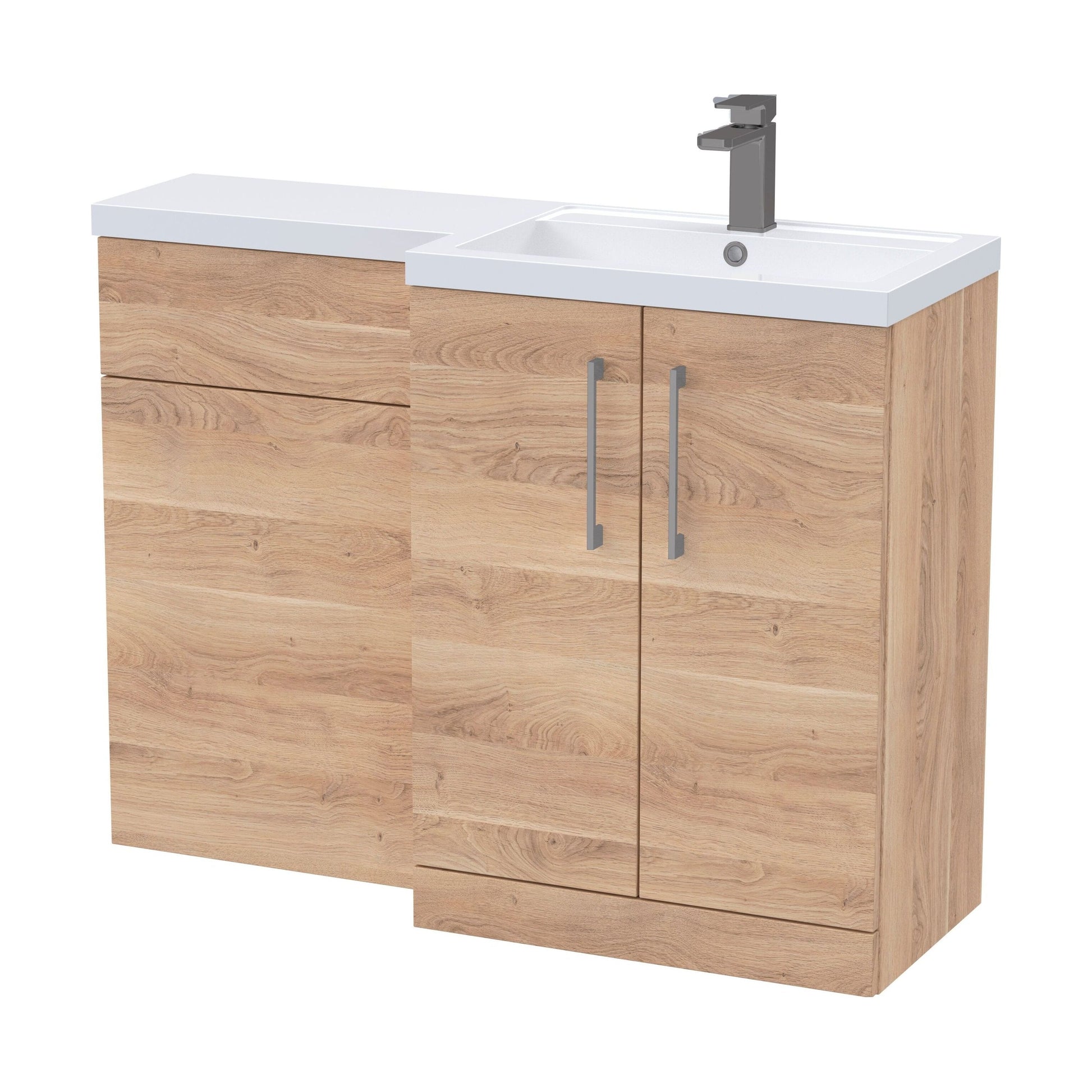 [BFLE3011RH716] Bramshall Combination Vanity Unit with Basin & WC, Right Hand, 1100mm x 390mm - Choice of Colour and Handle Finish - Cutout