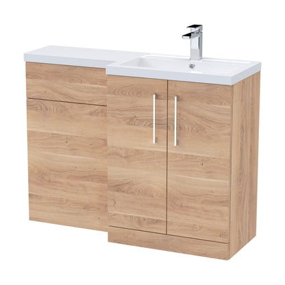 [BFLE3011R] Bramshall Combination Vanity Unit with Basin & WC, Right Hand, 1100mm x 390mm - Choice of Colour and Handle Finish - Cutout