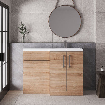 [BFLE3011R] Bramshall Combination Vanity Unit with Basin & WC, Right Hand, 1100mm x 390mm - Choice of Colour and Handle Finish - Lifestyle 1