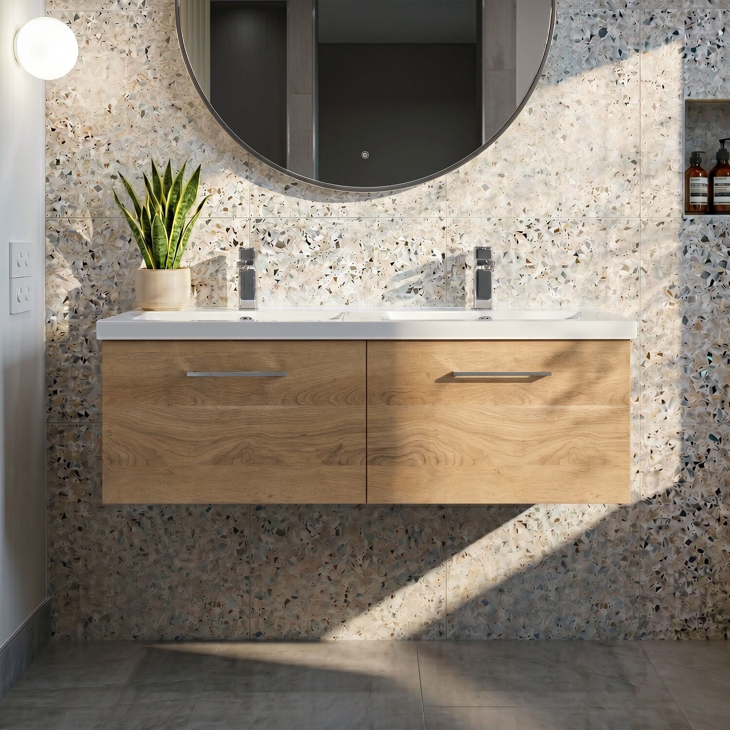[BFLE3022C2] Bramshall Wall Hung 2 Drawer Vanity Basin Unit - 1200mm - Choice of Colour and Basin Type - Silo