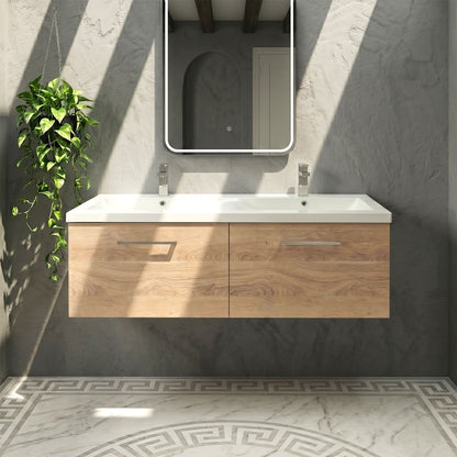 [BFLE3022F2] Bramshall 1200mm Wall Hung 2-Drawer Vanity Unit with Double Basin for Modern Bathroom Storage - Choice of Colour - Silo