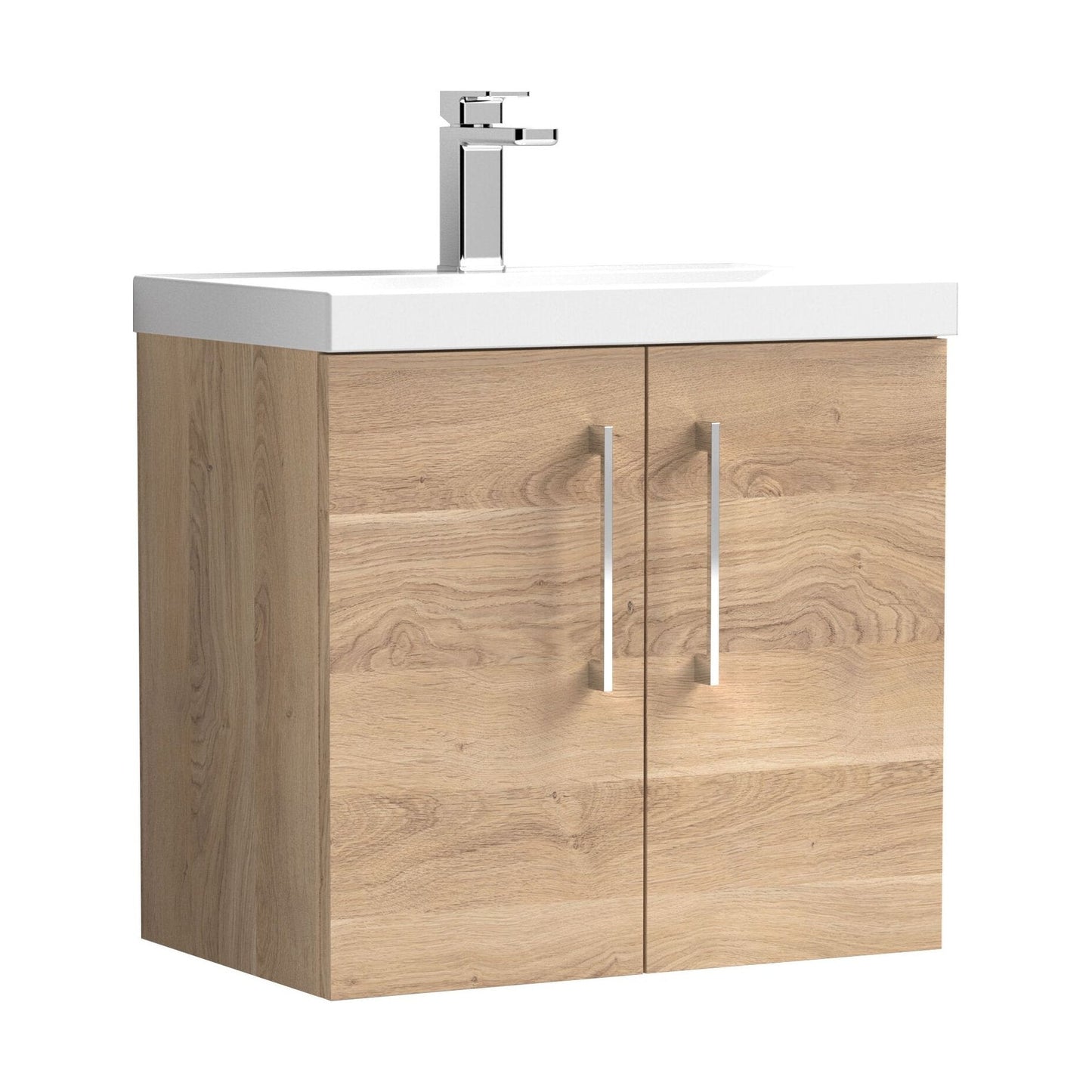 [BFLE3023D] Balterley  Contemporary Bathroom Wall Hung 2-Door Vanity & Basin, Bleached Oak, 600mm - Cutout