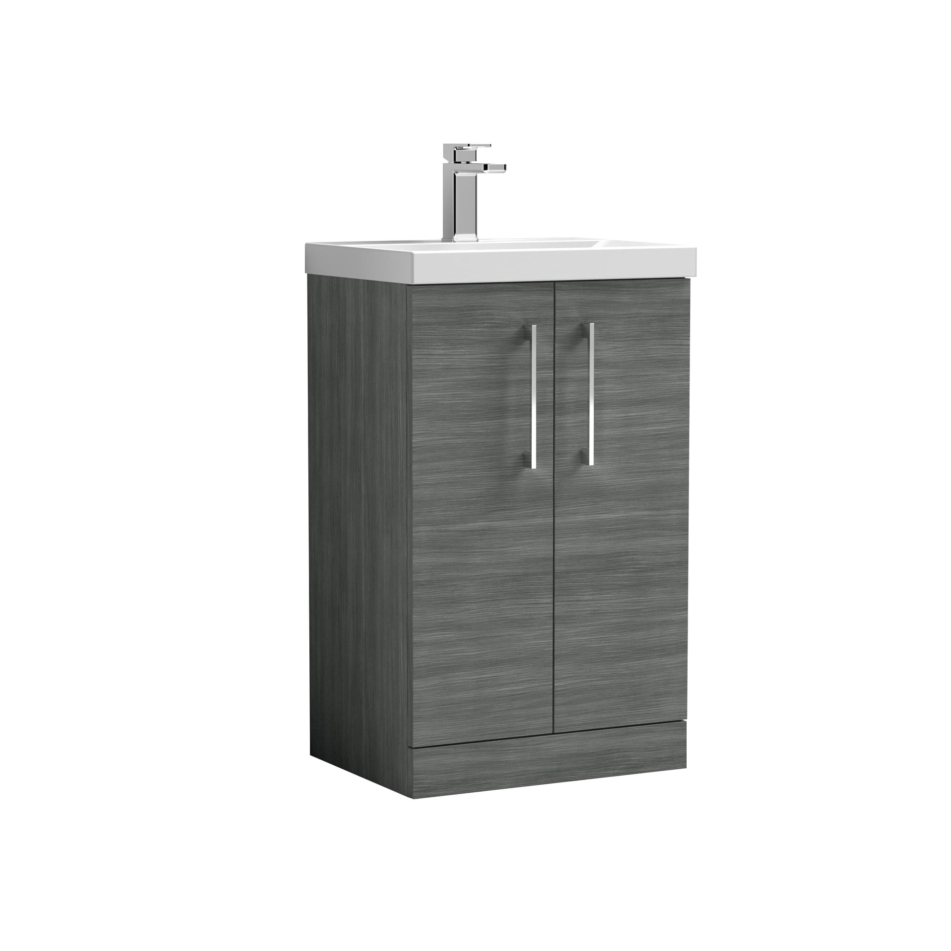[BFLE501A] Contemporary Floor Standing Vanity Unit with Mid-Edge Basin, Choice of Size - Cutout