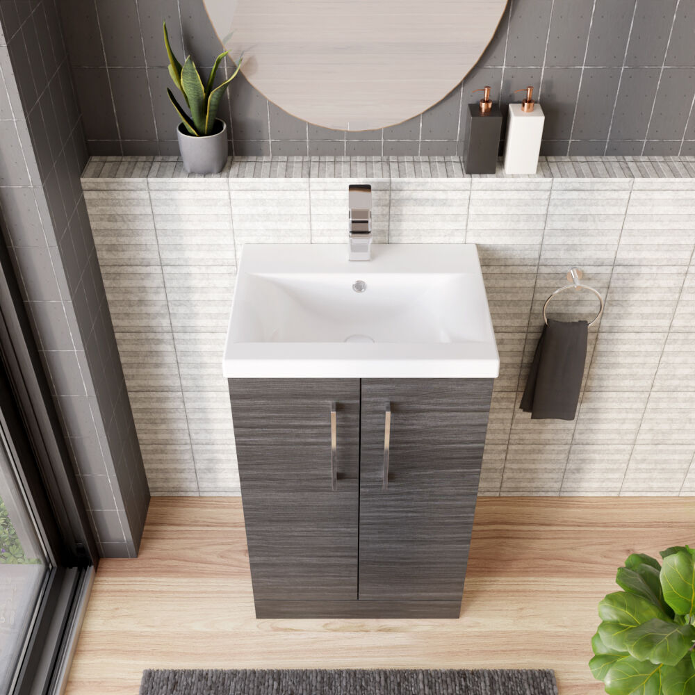 [BFLE501A] Contemporary Floor Standing Vanity Unit with Mid-Edge Basin, Choice of Size - Lifestyle 2
