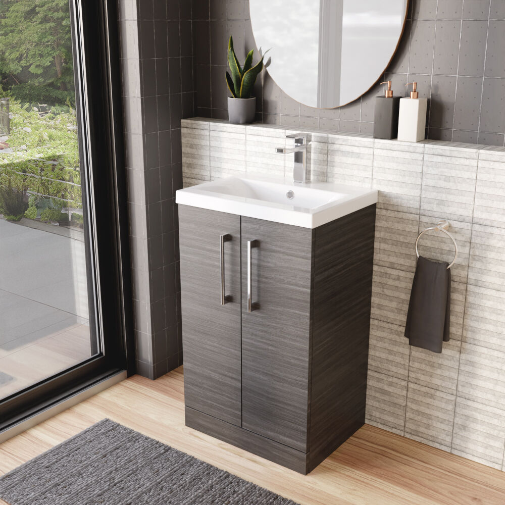 [BFLE501A] Contemporary Floor Standing Vanity Unit with Mid-Edge Basin, Choice of Size - Lifestyle 3