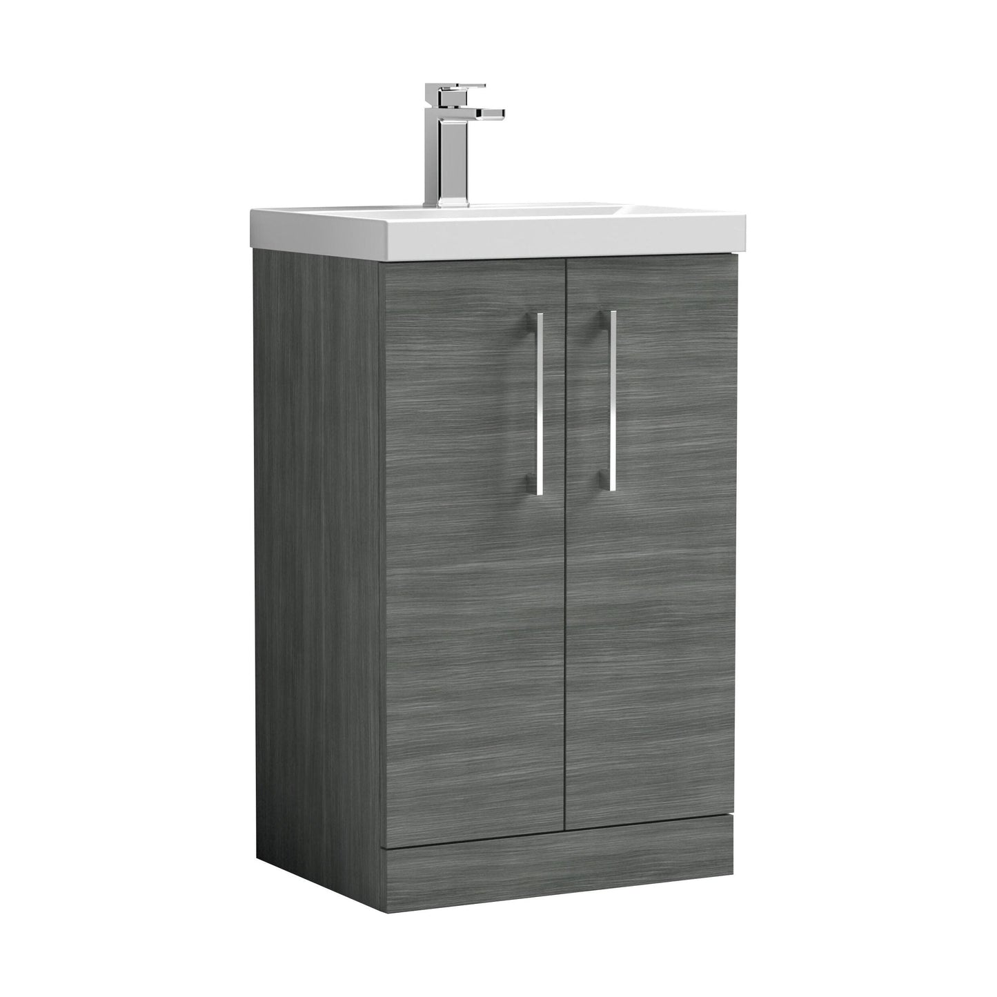 [BFLE501D] Balterley  Contemporary Bathroom Floor Standing 2-Door Vanity & Thin-Edge Basin, Anthracite, 500mm - Cutout