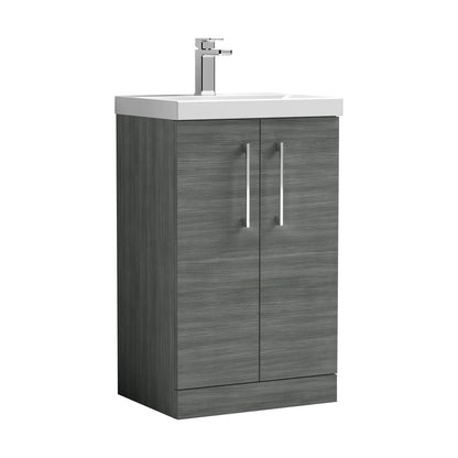 [BFLE501D] Balterley  Contemporary Bathroom Floor Standing 2-Door Vanity & Thin-Edge Basin, Anthracite, 500mm - Cutout