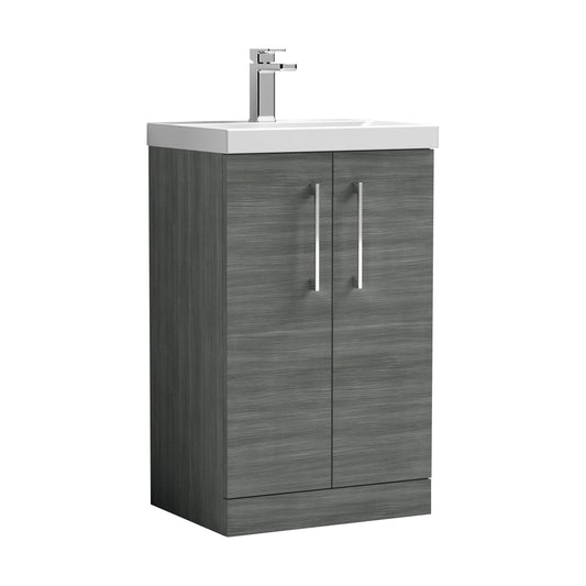 [BFLE501D] Balterley  Contemporary Bathroom Floor Standing 2-Door Vanity & Thin-Edge Basin, Anthracite, 500mm - Cutout