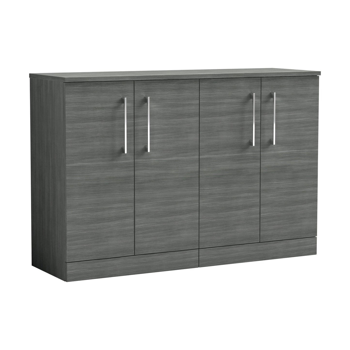 [BFLE503W2] Balterley Level Modern Bathroom 2 Door Floor Standing Vanity Unit with Worktop & Handles, Anthracite Woodgrain, 1205 mm - Cutout
