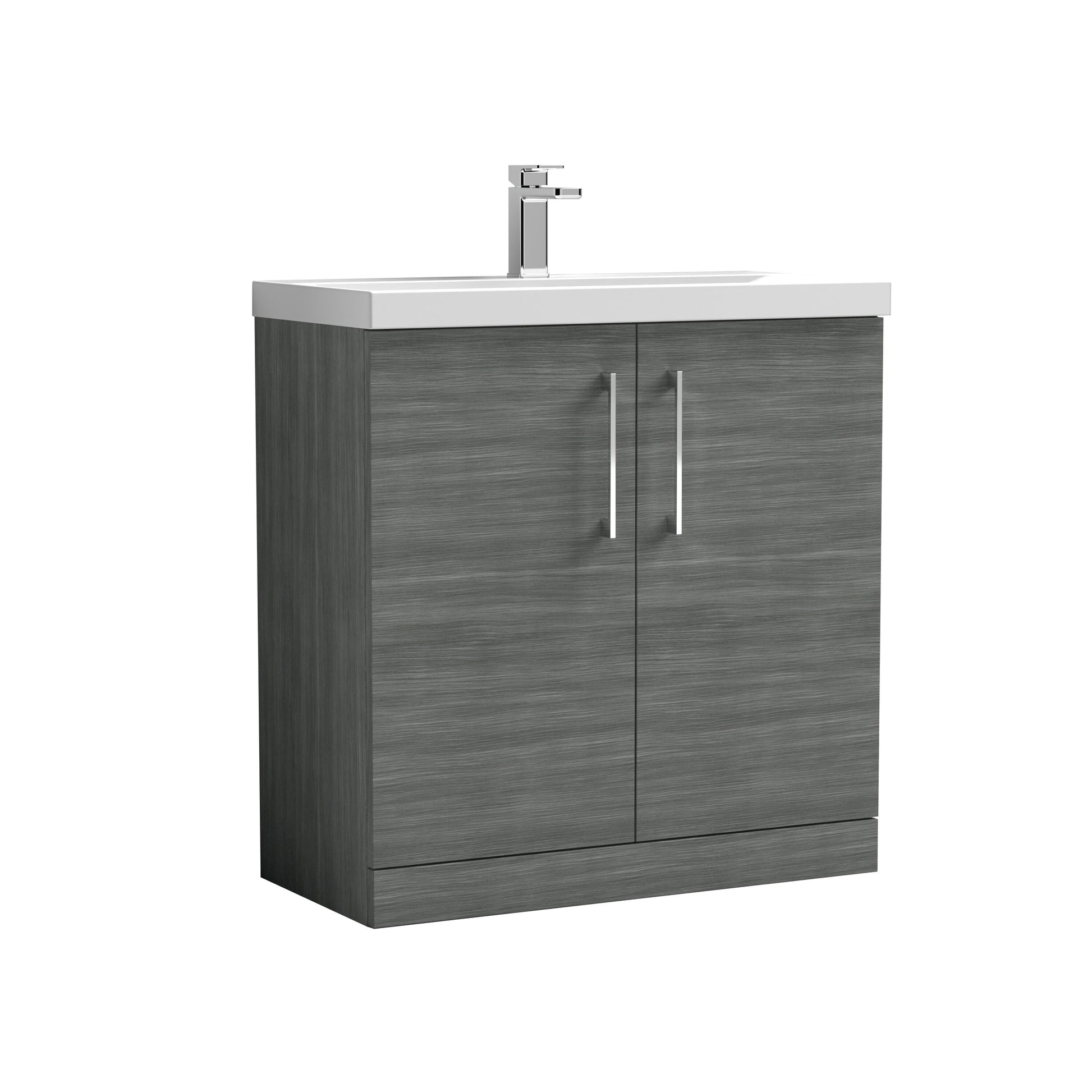 [BFLE505A] Contemporary Floor Standing Vanity Unit with Mid-Edge Basin, Choice of Size - Cutout