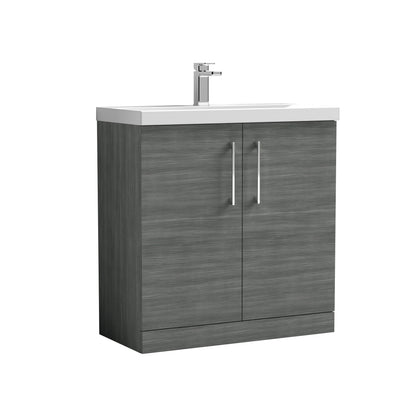 [BFLE505A] Contemporary Floor Standing Vanity Unit with Mid-Edge Basin, Choice of Size - Cutout