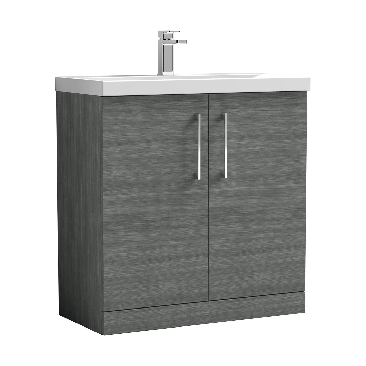 [BFLE505D] Balterley  Contemporary Bathroom Floor Standing 2-Door Vanity & Thin-Edge Basin, Anthracite, 800mm - Cutout