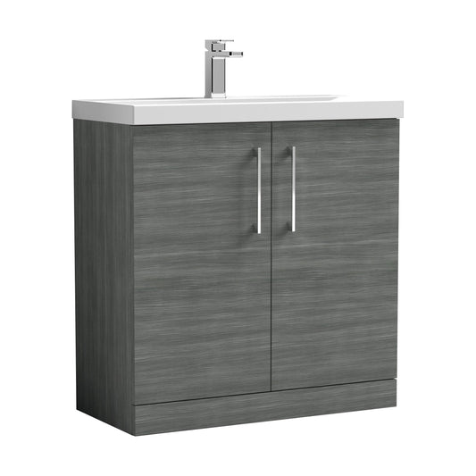 [BFLE505D] Balterley  Contemporary Bathroom Floor Standing 2-Door Vanity & Thin-Edge Basin, Anthracite, 800mm - Cutout