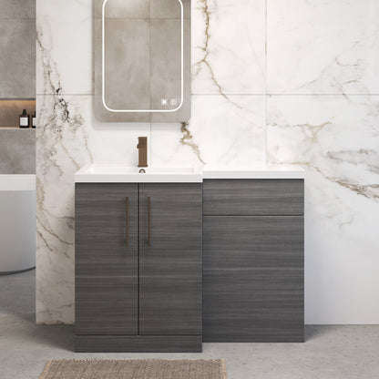 [BFLE511LH1516] Bramshall Combination Vanity Unit with Basin & WC, Left Hand, 1100mm x 390mm - Choice of Colour and Handle Finish - Lifestyle 1